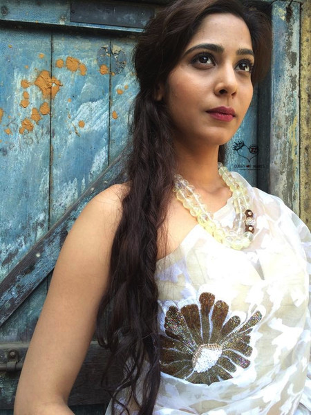 White Noor Banarasi Organza Saree